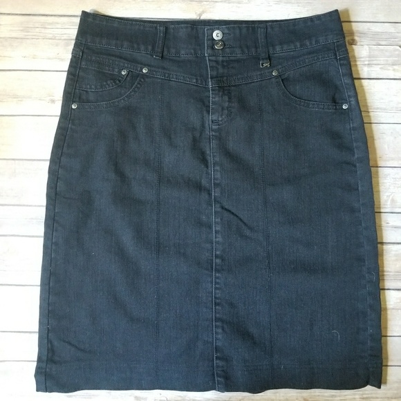 tummy control denim skirt